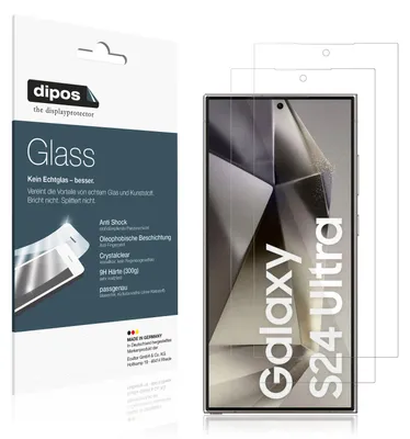 Produktbild von 2x Schutzfolie für Samsung Galaxy S24 Ultra - Anti-Shock 9H Folie dipos Glass Kunststoffglas