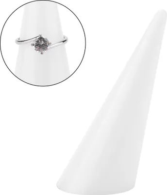 Produktbild von 5pcs Single Finger Display Ring Halter Vitrine Stand Schmuck Ringe Organizer (weiß)