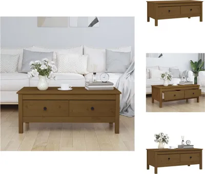Image de vidaXL Table basse brun miel 100x50x40 cm Pin massif - Tables basses