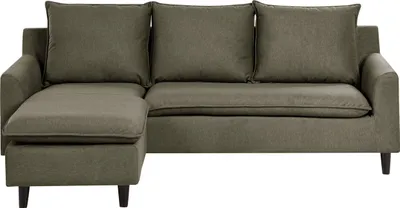 Zdjęcie produktu dla BELIANI Narożnik prawostronny ciemnozielony 3 osobowy sofa z poduszkami oparciowymi