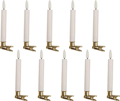 Obrázek produktu pro Clayre & Eef LED tyčinkové svíčky sada 10 ks Ø 2x14 cm bílý vosk