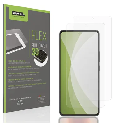 Produktbild von 2x Full Cover Schutzfolie matt für IQOO Neo 11 Panzerfolie Anti-Shock