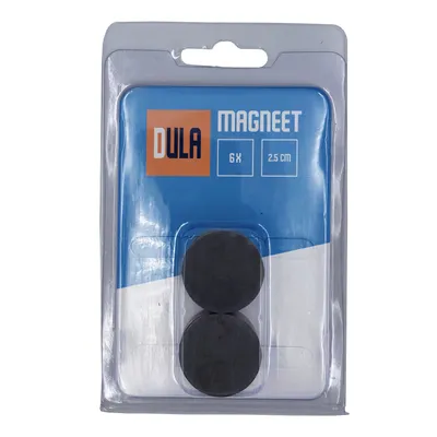 Produktbild von DULA Magnete stark - 25 x 5 mm - Magnete schwarz - 6 Stück