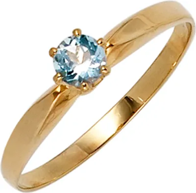 Produktbild von Ring Damenring mit Aquamarin hellblau & 585 Gold Gelbgold schlicht Innenumfang 50mm  Ø15.9mm
