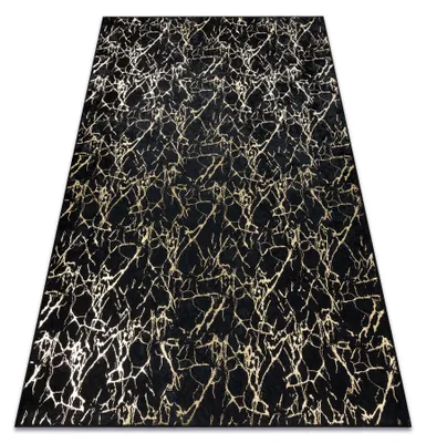 Image de Tapis lavable MIRO 11111.2106 Marbre, glamour antidérapant - noir / or noir 80x150 cm