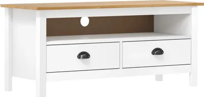 Produktbild von Maison Exclusive - TV-Schrank Hill Weiß 110x40x47 cm Massivholz Kiefer