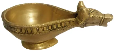 Messing Nandi Diya Öllampe – Puja Kamandal, 11,4 cm