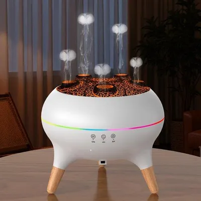 Produktbild von Weißer 250ml Aromadiffusor – 8 LED Farben, Timer, Automatischer Aus, Luftfeuchtiger