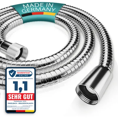 Produktbild von Engelbach® Edelstahl Duschschlauch 125cm - Brauseschlauch mit Standard Anschluss - Flexibel & Trinkwasser |  Germany