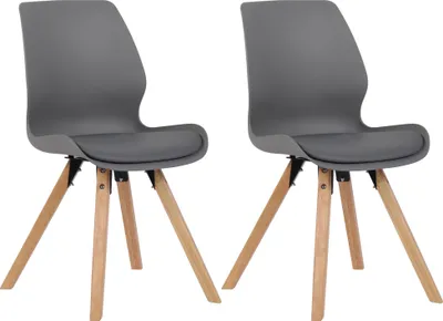 Produktbild von 2er Set Stuhl HLO-CP89 Kunststoff  grau