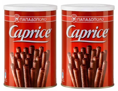 Produktbild von Caprice Waffelröllchen Schoko 2x 400g aus Griechenland | Griechisches Gebäck