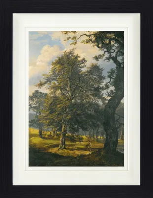Obrázek produktu pro Johan Christian Dahl Zarámovaný obraz s jemným paspartováním | Nástěnné obrazy | V rámu - Dyrehave u Kodaně, 1853 (40 x 30 cm)