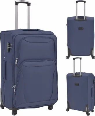 Immagine prodotto di vidaXL Set di valigie morbide da 3 pezzi blu navy