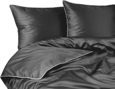 Produktbild von Bettwäsche-Set aus reiner Baumwolle 180x200 Grau Premium