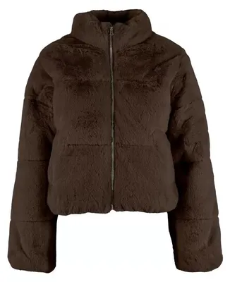 Produktbild von Urban Classics Übergangsjacke Damen Ladies Short Faux Fur Puffer Jacket braun XL