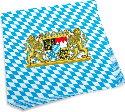 Produktbild von Bayrische Servietten mit Bayern Wappen Weißwurst Frühstück Fest Motiv 20 Stück