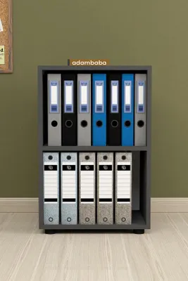 Image de Étagère polyvalente adambaba avec 2 tablettes, anthracite, 74 x 49 x 32 cm