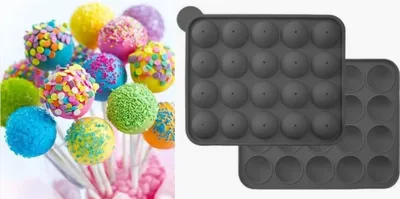Produktbild von GKA 20 Loch Cake-Pop-Form mit 20 Cake-Sticks Lollipop Form Lollipop Cake Form Cake Pop Form Silikon für Hard Candy, Lollipop und Popcake