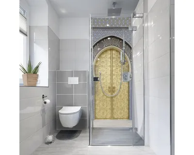 Produktbild von Duschrückwand-Folie mySpotti Fresh Ancient Door 100 x 255 cm