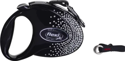 Obrázok produktu pre FLEXI Glam Splash Crystal  M - Zaťahovacie vodítko pre psa - 5 m - čierne