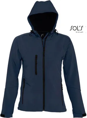 Produktbild von SOLs 46802 | Womens Hooded Softshell Jacket Replay - Farbe: French Navy - Größe: XL