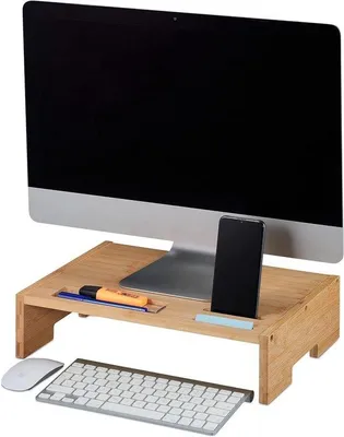 Produktbild von Famanu Monitorständer Bamboe 3 Fächer - Natur