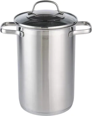 Productafbeelding van Famanu stoompan/aspergepan van roestvrij staal - 30,5 x 17,3 x 24,7 cm