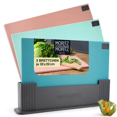 Produktbild von Moritz & Moritz 3x Kunststoffbrett im Ständer Bunt Gr.