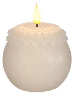 Produktbild von LED Kaars wax bloem parel crème Ø9xH12cm
