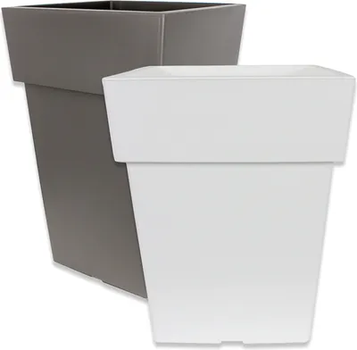 Produktbild von Kunststoff Pflanzkübel LINEA EDGE WEISS 27 x 27 cm, H= 34 cm eckig