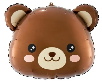 Produktbild von Teddybärkopf-Folienballon, braun, 60 cm