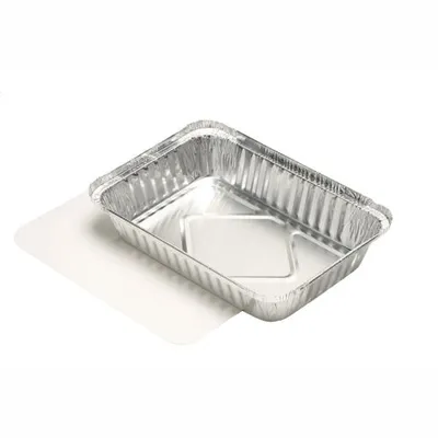 Image de 25 barquettes, alu + couvercle à insérer, revêtement PE rectangulaire 0,8 l 4 cm x 15 cm x 21,4 cm