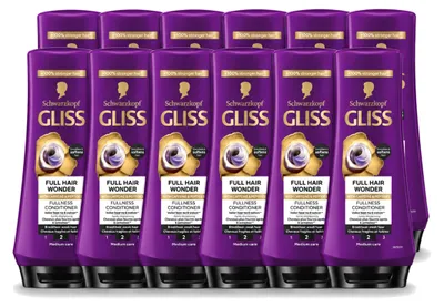 Productafbeelding van 12 x Gliss Full Hair Wonder Conditioner - 200 ml - Voordeelverpakking - 12 stuks