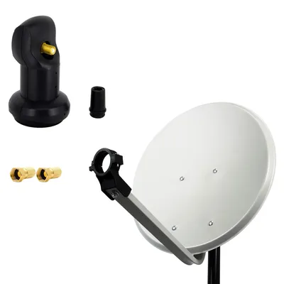 Produktbild von PremiumX 45cm Satellitenschüssel SAT Antenne Single LNB 2x F-Stecker