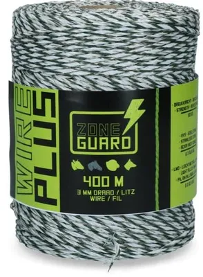 Polywire 3 mm weiß-grün 400 m für Zaunbau