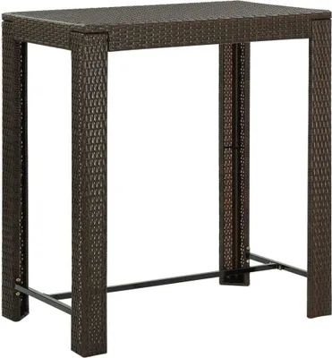Obrázek produktu pro The Living Store Zahradní barový stůl Brown 100x60,5x110,5 cm Poly ratan