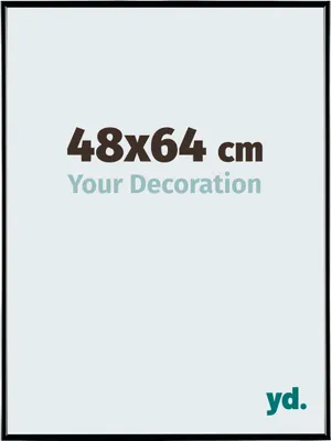 A marketing image showing a frame size and a placeholder for decoration.