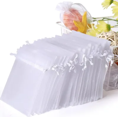 Produktbild von Organza-Beutel mit Kordelzug, 7 x 9 cm, elegante Hochzeitsgeschenkbeutel für Süßigkeiten, Schmuck, Geschenke und Partydekoration, 200 Stück
