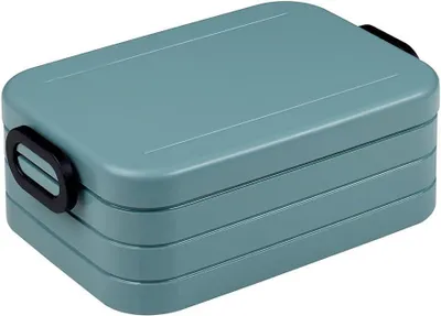 Produktbild von Lunchbox Take a Break Midi - Brotdose To Go - Für 2 Sandwiches oder 4 Brotscheiben - Meal Prep Box - Essensbox mit Unterteilung - Spülmaschinenfest - 900 ml - Nordic Green