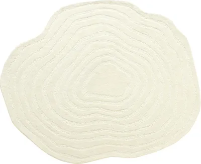 Produktbild von Organischer Teppich mit Relief – 100 % handgetuftete Wolle – Ø 200 cm – Elfenbein – 2100 g/m² – ORENIA