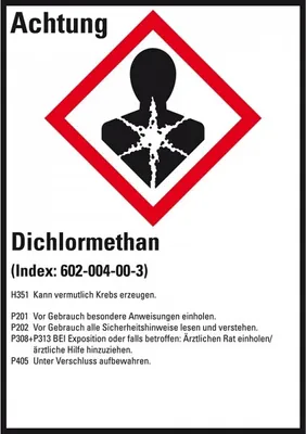 Produktbild von Dreifke® Aufkleber I GHS-Etikett Dichlormethan, GefStoffV/GHS/CLP, Folie, 52x...