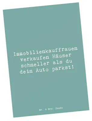 Produktbild von Mr. & Mrs. Panda kunstkarte Spruch Immobilienkauffrau - Meeresbrise - Geschenk, Beruf, Geschenke für Berufstätige, Verkauf, Postkarten, berufliche Hingabe, Kunstkarten