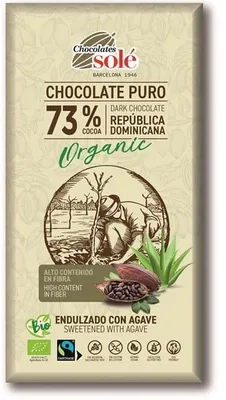 Produktbild von Bitterschokolade 73% Kakao, gesüßt mit Agavensirup  100 g