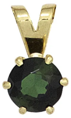 Produktbild von Anhänger mit Turmalin grün facettiert 585 Gold Gelbgold Halsschmuck Damen
