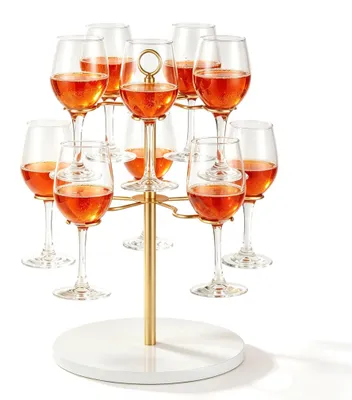 Getränketurm 2-stufig Gold – für 10 Gläser, 42 cm