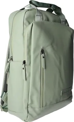 Produktbild von Rucksack BKR-505 aus glattem Kunstleder Grün mit Laptopfach 33x40x10 cm