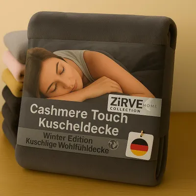 Produktbild von CashmereTouch  Wohndecke Fleece decke Kuschelig weich & Flauschig 150x200 cm Anthrazit