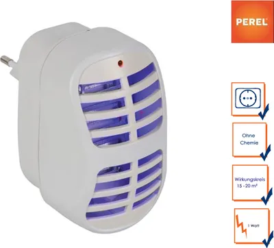 Produktbild von Perel Elektrischer LED UV Insektenvernichter, 900V Gitterspannung, Plug-and-Play Wandmodell, leiser