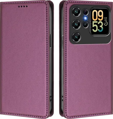 Produktbild von Handyhülle für Oukitel C62 / C62 Pro, Kunstleder Klapphülle Stoßfeste Magnetische Hülle mit Ständer Lila