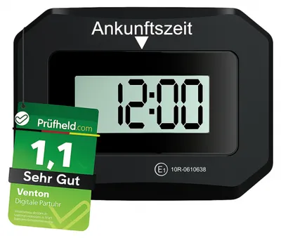 Produktbild von VENTON V2 Elektronische Digitale Parkscheibe mit KBA Zulassung - Schwarz